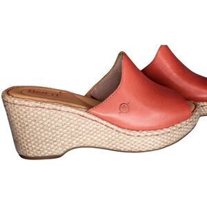 Born Lilah Rust Brown Orange Cayenne Wedge Espadrille Womens Shoes 8M